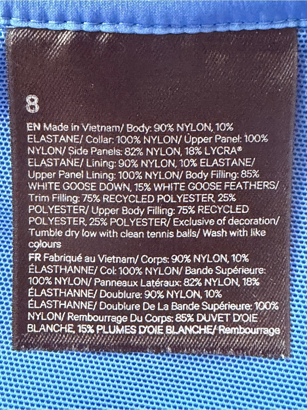 Lululemon Down for It All Vest in Pipe Dream Blue Size 8 - Picture 10 of 10